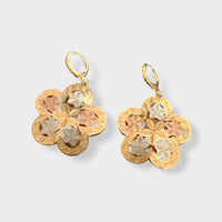 Josie three color flowers in 18k of gold filled earrings