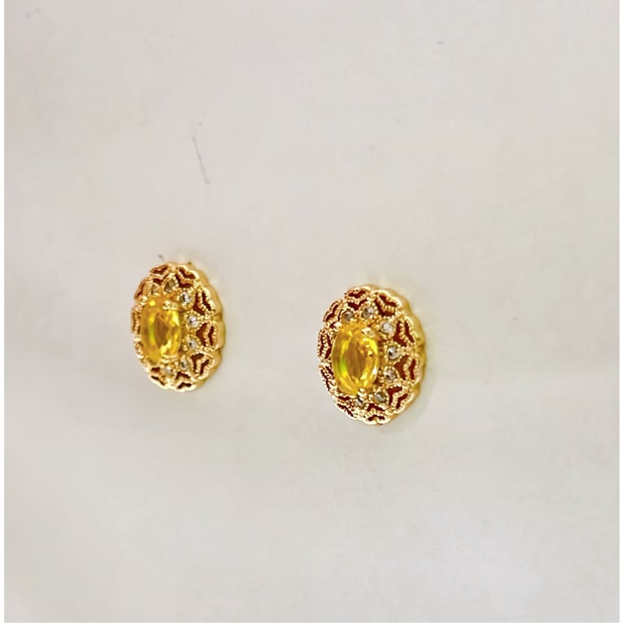 Kate lime color stone studs earrings goldfilled earrings