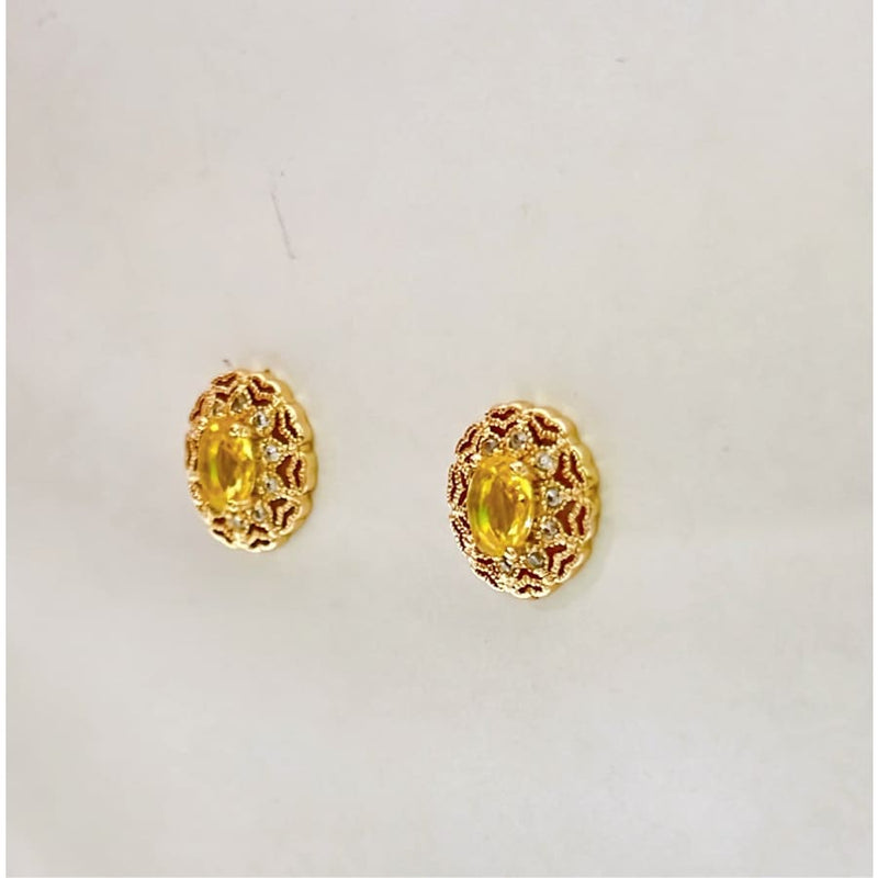 Kate lime color stone studs earrings goldfilled earrings