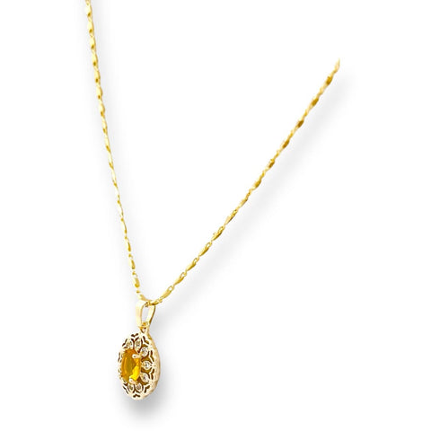 Heart shape cz tree of life gold-filled piece