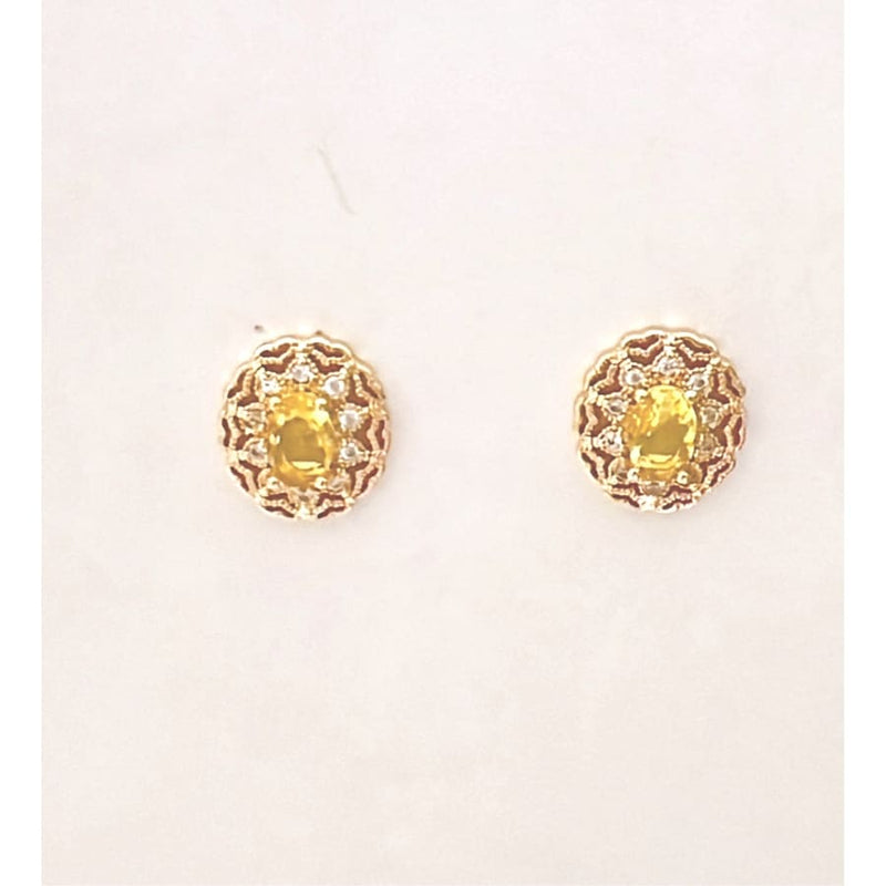 Kate lime color stone studs earrings goldfilled earrings