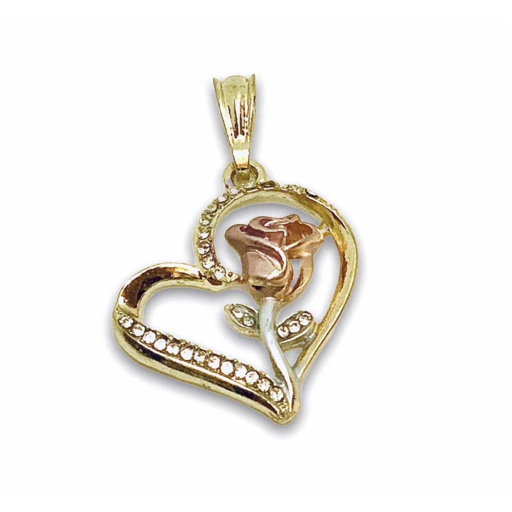 La rosa heart pendant i 18kts of gold plated charms