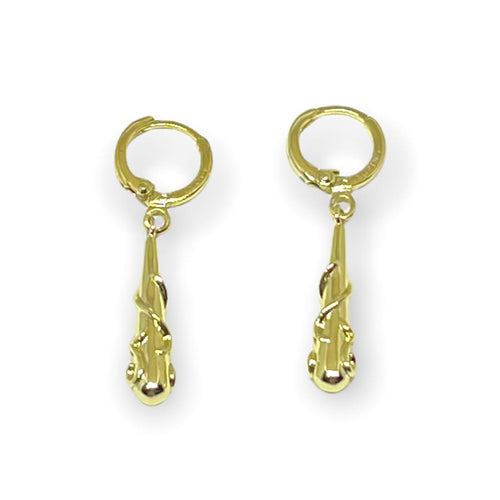 Large gold - filled dewdrop vine huggies earrings