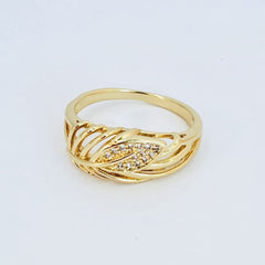 Leaf shape 14kts of gold plated ring rings