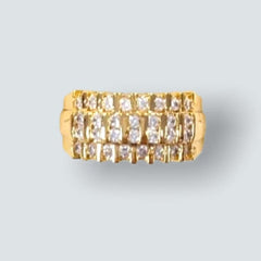 Les clear stones ring in 18k of gold plated rings