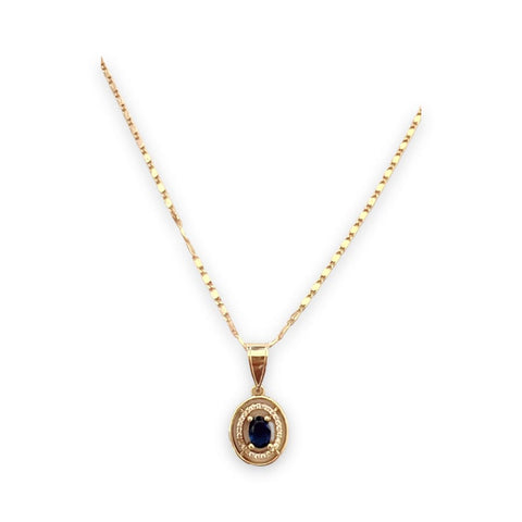 Mimi red circular stone stone in 18k of gold-filled chain necklace