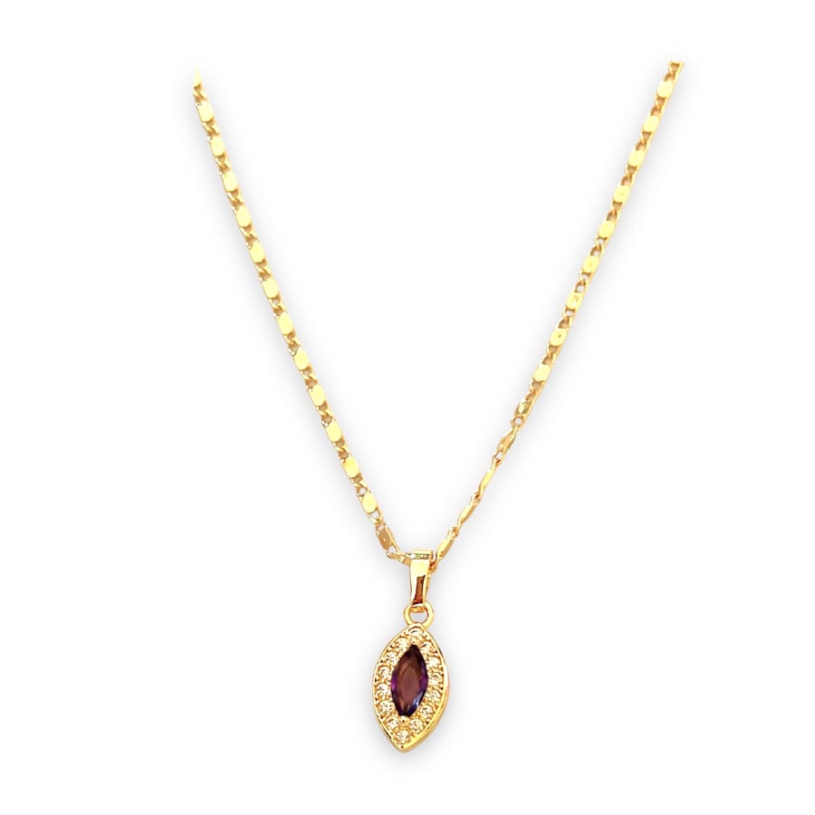 Lila oval shape 18k of gold plated chain necklace chains