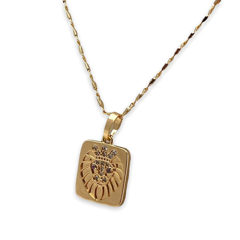 Three girls one boy charm pendant necklace in of 14k of gold plated