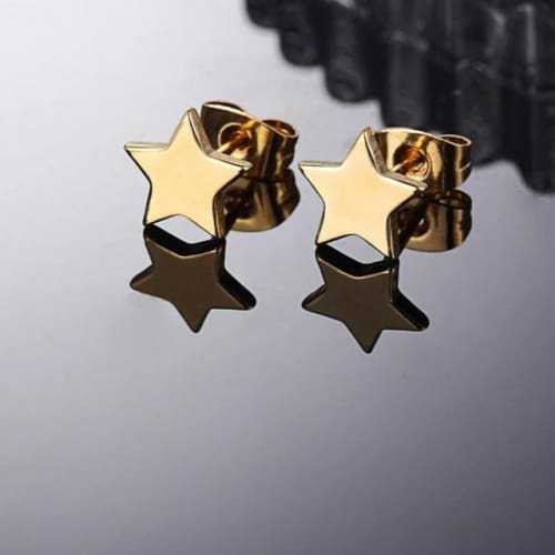 Little stars studs gold over stainless steel earrings earrings