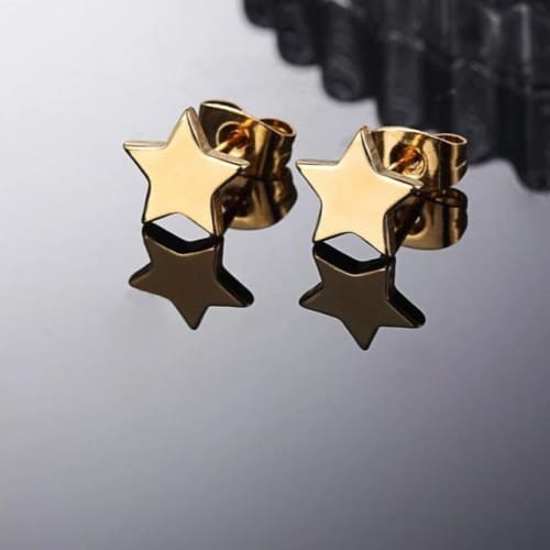 Little stars studs gold over stainless steel earrings