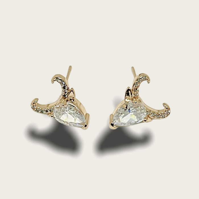Longhorn cz goldfilled studs earrings