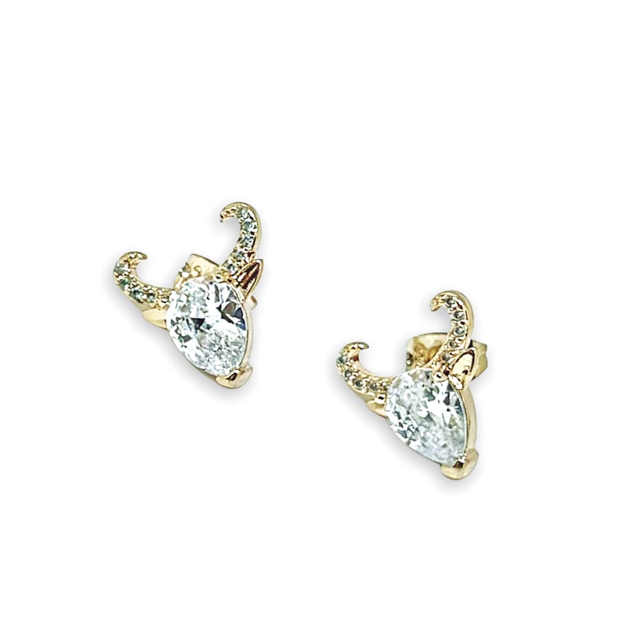 Longhorn cz goldfilled studs earrings