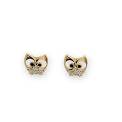 Loopy eyes owls studs earrings in 18k of gold plated earrings