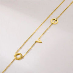 Love spelled necklace in 18k of gold plated chains