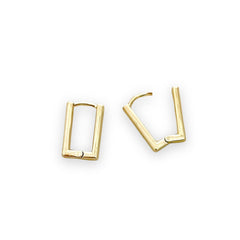 Luci small rectangular hoops earrings in 14k of gold plated