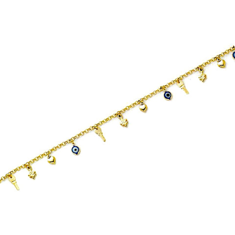 Thick fígaro links anklet 5mm 18kts of gold plated