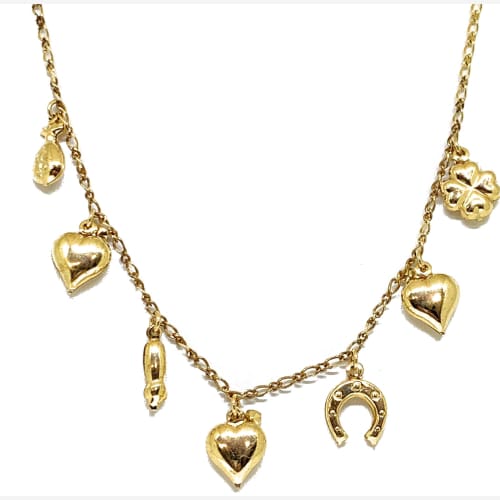 Lucky necklace in 18k of gold plated chains
