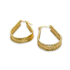 Marie oval shape hoops earrings in 18k of gold plated earrings