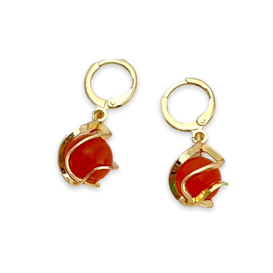 Marla’s ivory bubbles earrings in 18k of gold plated salmon earrings