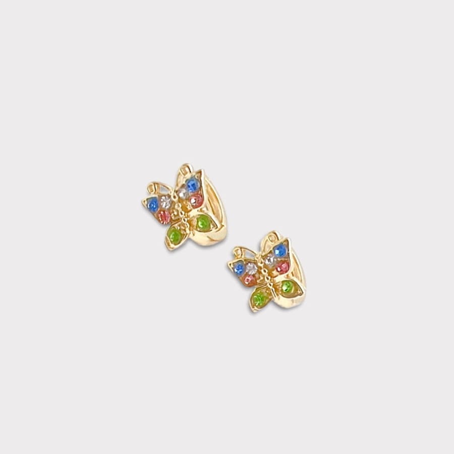 Mary multicolor butterfly earrings in 18k of gold plated earrings