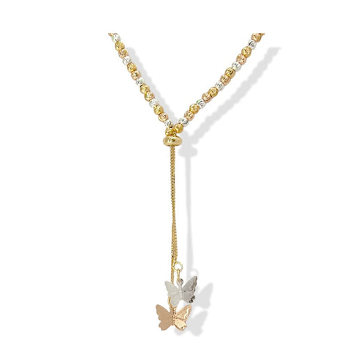 Mimi butterfly charm adjustable necklace in 18k of gold plated chains