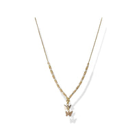 Mimi butterfly charm adjustable necklace in 18k of gold plated chains