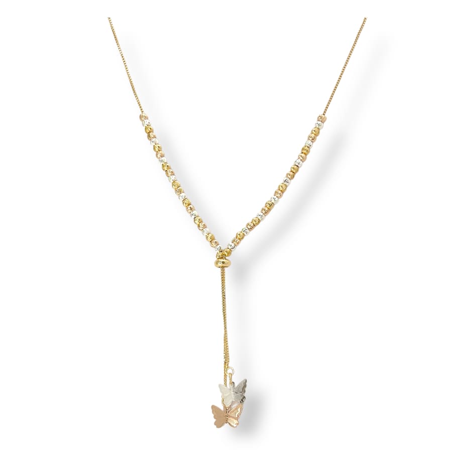 Mimi butterfly charm adjustable necklace in 18k of gold plated chains
