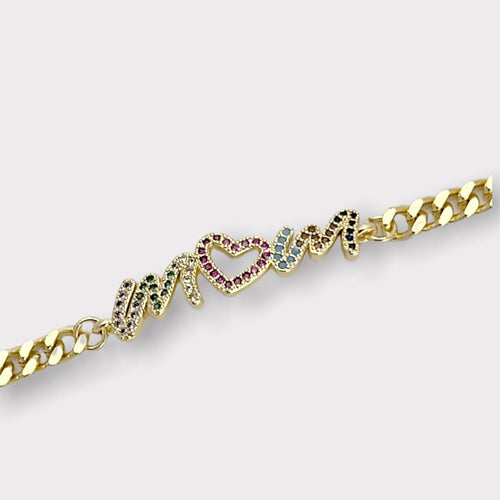 Mom cz cuban link bracelet in