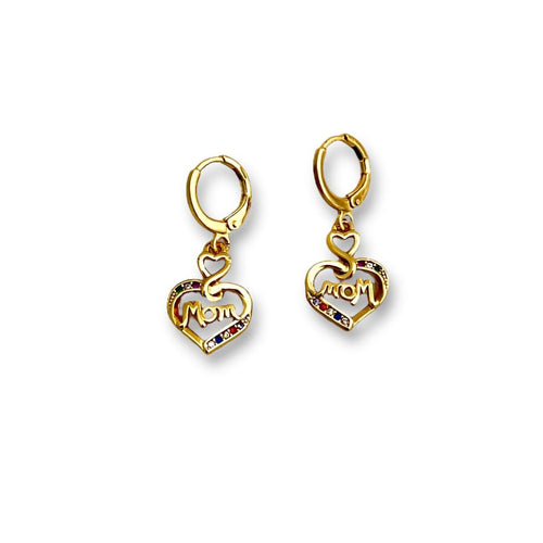 Mom heart earrings gold-filled