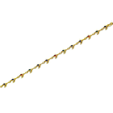 Thick fígaro links anklet 5mm 18kts of gold plated