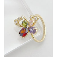 Multicolor butterfly ring 18k of gold plated rings