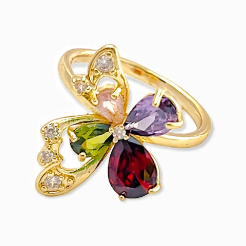 Cz purple stones ring in 18k of gold plated