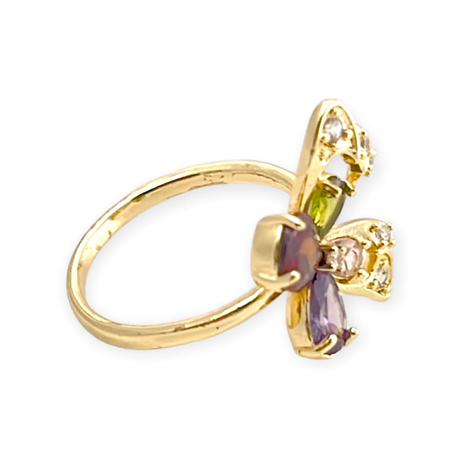 Multicolor butterfly ring 18k of gold plated rings