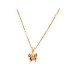 Multicolor butterfly18k of gold plated chain necklace chains