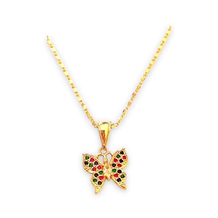 Multicolor butterfly18k of gold plated chain necklace chains