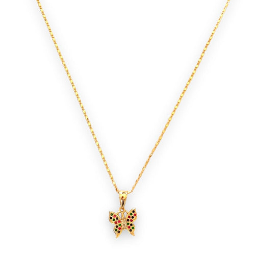 Multicolor butterfly18k of gold plated chain necklace chains