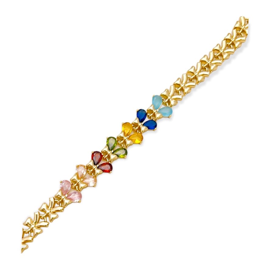 Multicolor cz butterflies bracelet 18k of gold plated bracelets