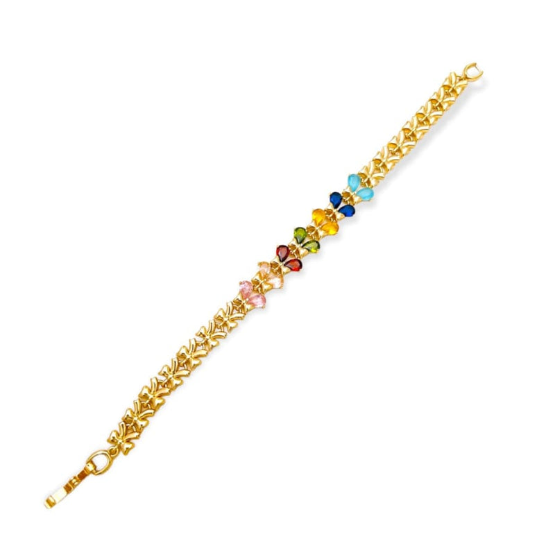 Multicolor cz butterflies bracelet 18k of gold plated bracelets