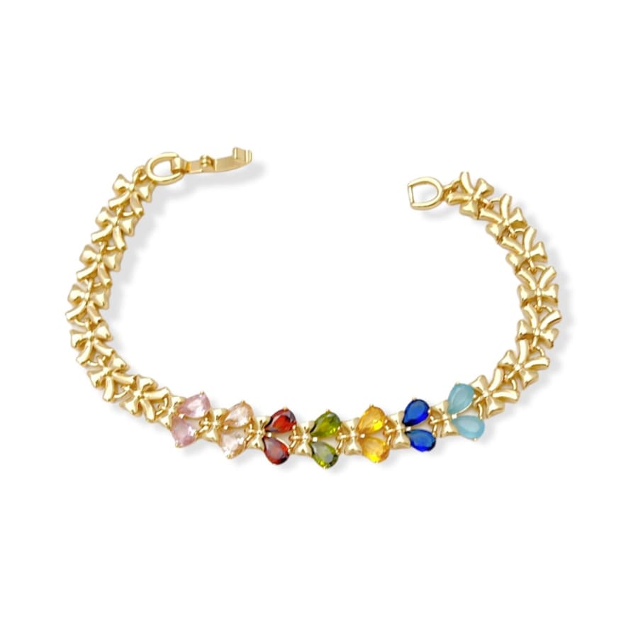 Multicolor cz butterflies bracelet 18k of gold plated bracelets