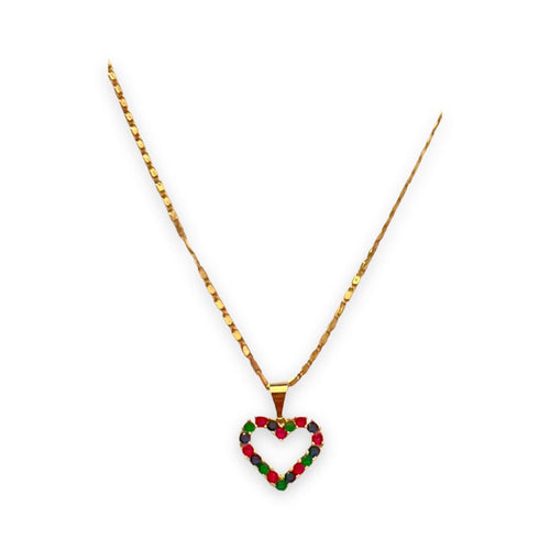 Multicolor hearts stones in 18k of gold plated chain necklace chains