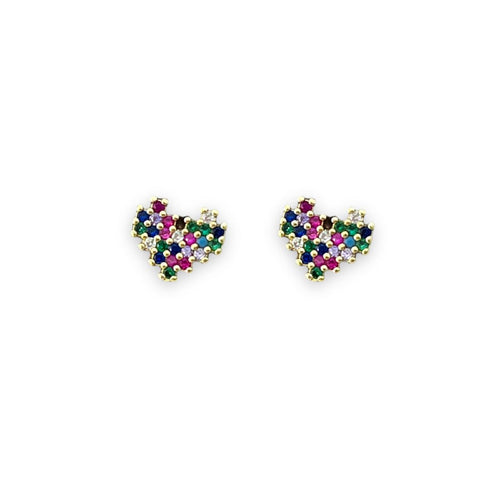 Cz earrings studs 18kts of gold plated