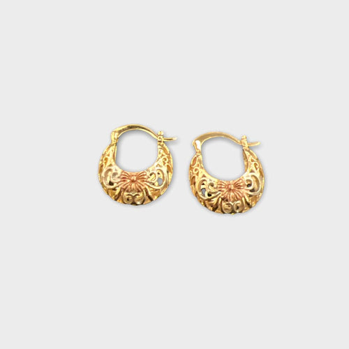 Ollie three color hoops earrings in 18k of gold plated earrings