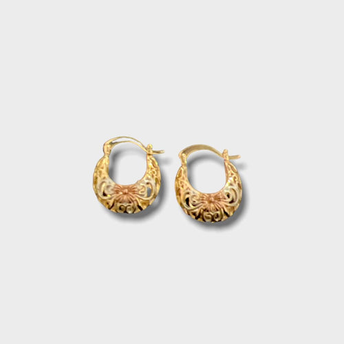 Ollie three color hoops earrings in 18k of gold plated earrings
