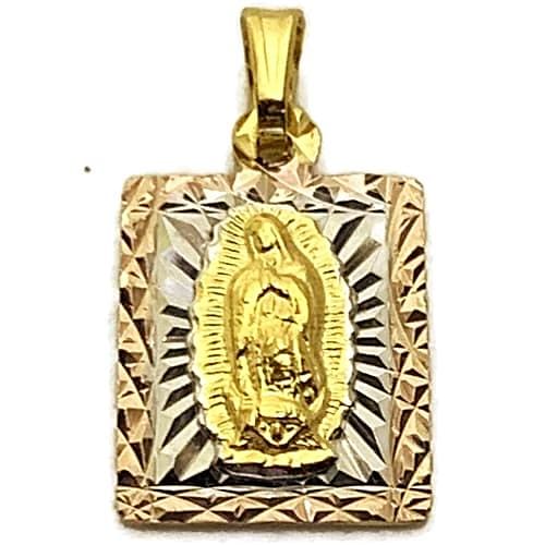 Olympic christ pendant square tri-color gold-filled guadalupe charms & pendants
