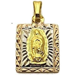 Olympic christ pendant square tri - color gold - filled guadalupe charms & pendants