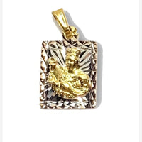 Olympic christ pendant square tri-color gold-filled charms & pendants