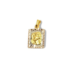 Olympic christ pendant square tri - color gold - filled christface charms & pendants