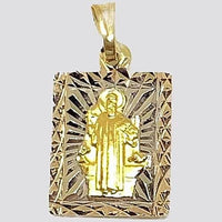 Olympic christ pendant square tri-color gold-filled charms & pendants