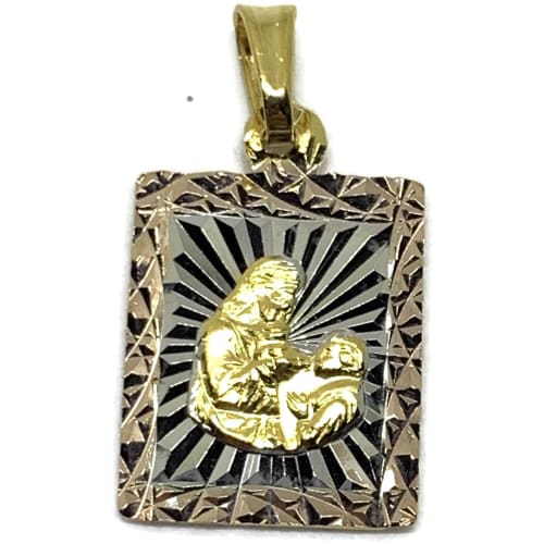 Olympic christ pendant square tri-color gold-filled comunion charms & pendants