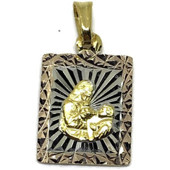Olympic christ pendant square tri - color gold - filled comunion charms & pendants